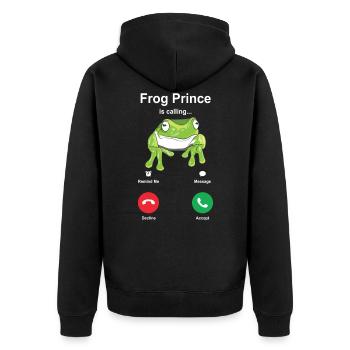 frog - Unisex Premium Organic Zip Hoodie - black - Back - Nico (187cm)