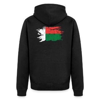 Madagaskar Afrika Shirt Geschenkidee - Unisex Premium Bio Zip Hoodie - Schwarz - Hinten - Nico (187cm)