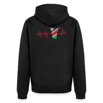 Namibia Afrika Shirt Geschenkidee - Unisex Premium Bio Zip Hoodie - Schwarz - Hinten - Nico (187cm)