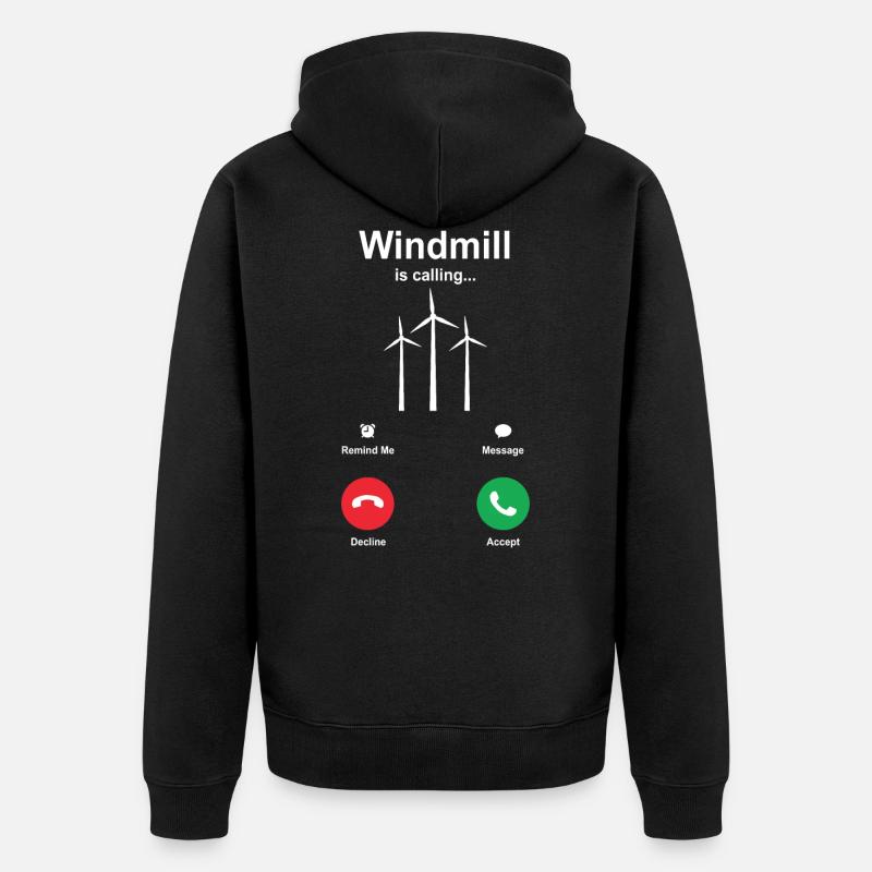 Moulin à vent - Veste à capuche bio Premium Unisexe - noir
