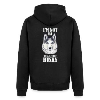 Husky dog puppy gift - Unisex Premium Organic Zip Hoodie - black - Back - Nico (187cm)