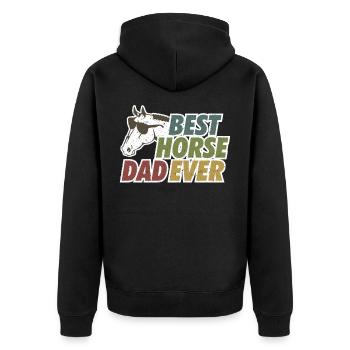 Best Horse Dad Ever horse with sunglasses - Unisex Premium Organic Zip Hoodie - black - Back - Nico (187cm)