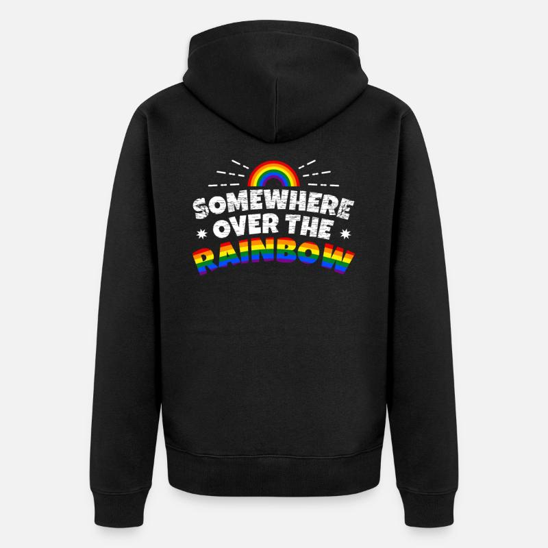 arc en ciel - Veste à capuche bio Premium Unisexe - noir