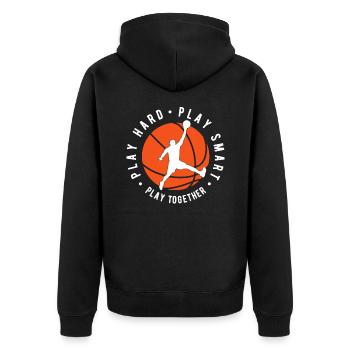 Basketball Basketballer Basketballmannschaft Gesch - Unisex Premium Bio Zip Hoodie - Schwarz - Hinten - Nico (187cm)