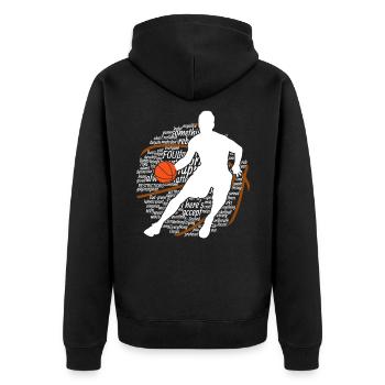 Basketball Basketballer Basketballmannschaft Gesch - Unisex Premium Bio Zip Hoodie - Schwarz - Hinten - Nico (187cm)
