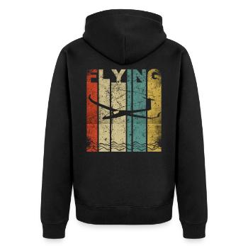 Vol à voile | Cadeau de planeur de planeur - Veste à capuche bio Premium Unisexe - noir - Dos - Nico (187cm)