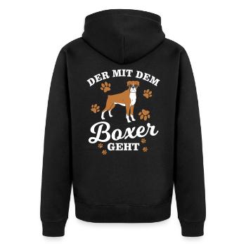 Race de chien Boxer - Veste à capuche bio Premium Unisexe - noir - Dos - Nico (187cm)
