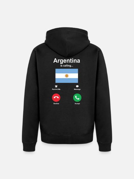 Argentina - Unisex Premium Organic Zip Hoodie - black