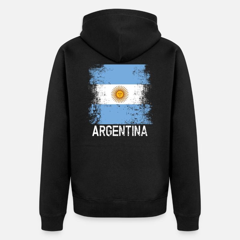 Argentinien - Unisex Premium Bio Zip Hoodie - Schwarz
