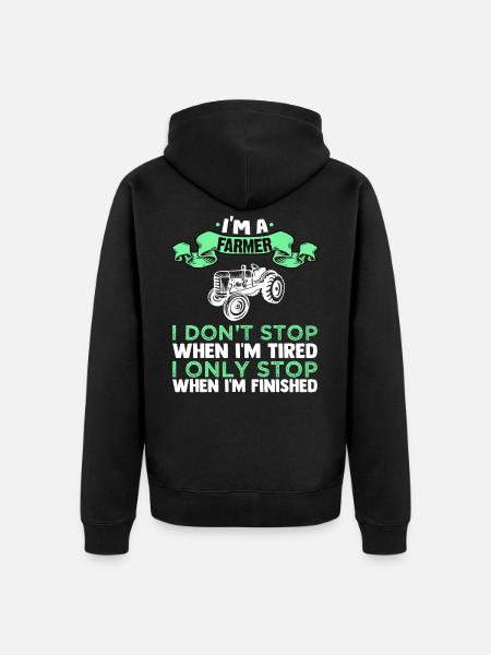 I'm farmer - Unisex Premium Organic Zip Hoodie - black