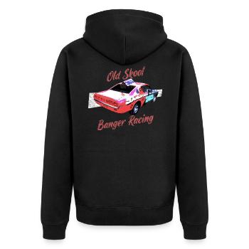 Old Skool Banger Racing - Unisex Premium Bio Zip Hoodie - Schwarz - Hinten - Nico (187cm)