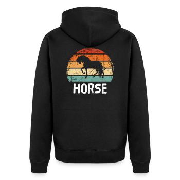 cheval - Veste à capuche bio Premium Unisexe - noir - Dos - Nico (187cm)