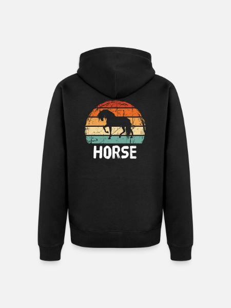 cheval - Veste à capuche bio Premium Unisexe - noir