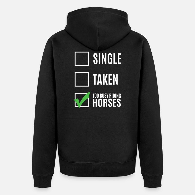 Pferd - Unisex Premium Bio Zip Hoodie - Schwarz