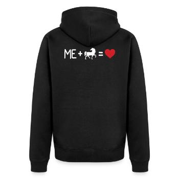 Cheval chevaux mignon équitation cadeau idée cadeau - Veste à capuche bio Premium Unisexe - noir - Dos - Nico (187cm)