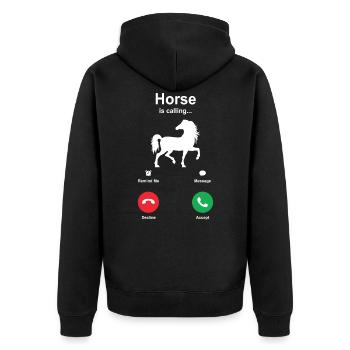Cheval chevaux mignon équitation cadeau idée cadeau - Veste à capuche bio Premium Unisexe - noir - Dos - Nico (187cm)