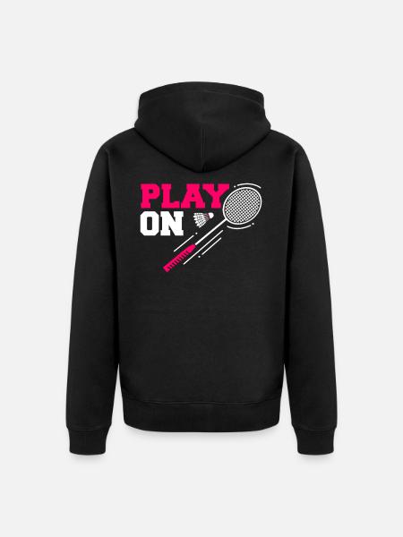 badminton - Unisex Premium Organic Zip Hoodie - black