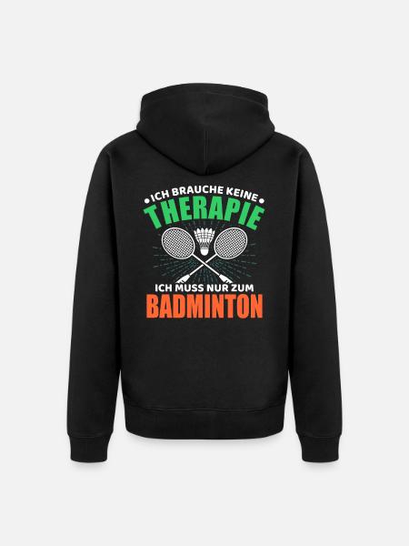 Badminton - Unisex Premium Bio Zip Hoodie - Schwarz