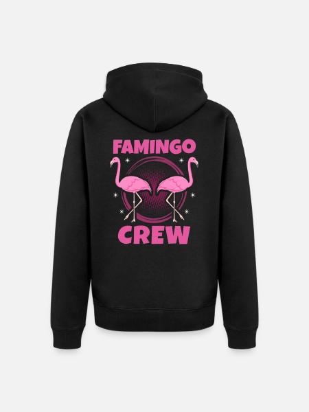 flamingo - Unisex Premium Organic Zip Hoodie - black