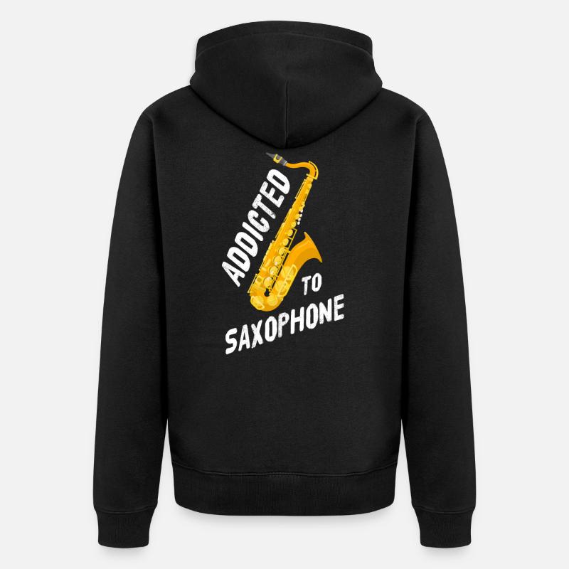 Saxophon - Unisex Premium Bio Zip Hoodie - Schwarz