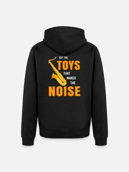 saxophone - Unisex Premium Organic Zip Hoodie - black