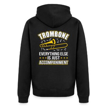 Trombone trombone - Unisex Premium Organic Zip Hoodie - black - Back - Nico (187cm)