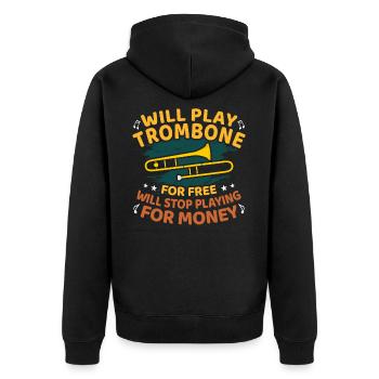 Trombone trombone - Unisex Premium Organic Zip Hoodie - black - Back - Nico (187cm)