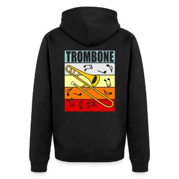 Trombone trombone - Unisex Premium Organic Zip Hoodie - black - Back - Nico (187cm)