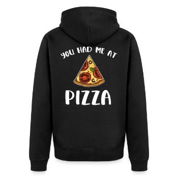 You Had Me At Pizza - Pizza - Unisex Premium Organic Zip Hoodie - black - Back - Nico (187cm)