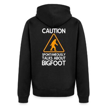 Bigfoot - Unisex Premium Bio Zip Hoodie - Schwarz - Hinten - Nico (187cm)