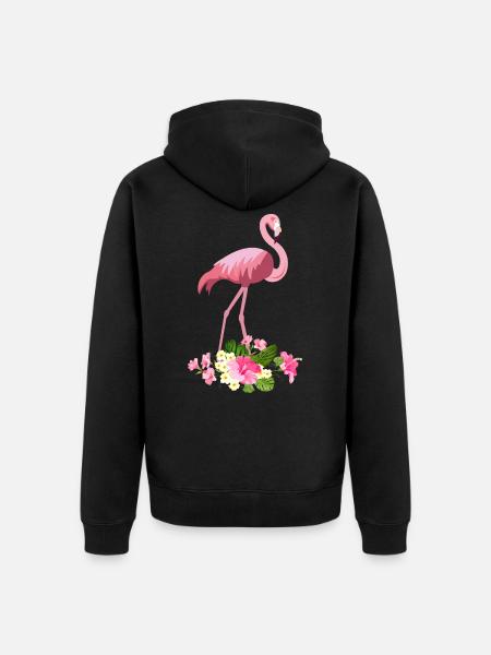 Flamingo - Veste à capuche bio Premium Unisexe - noir