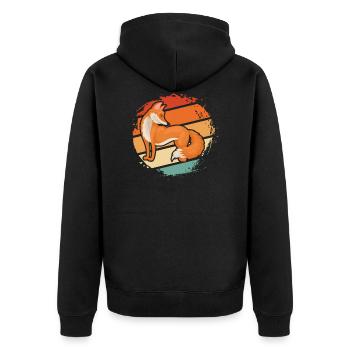 Amoureux du renard Shirt Idée cadeau - Veste à capuche bio Premium Unisexe - noir - Dos - Nico (187cm)