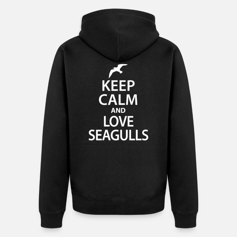 Möwe - Unisex Premium Bio Zip Hoodie - Schwarz