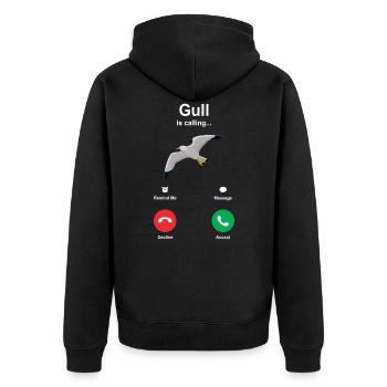 Idée cadeau de chemise d'oiseau d'eau de mouette - Veste à capuche bio Premium Unisexe - noir - Dos - Nico (187cm)