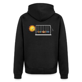 Children sun planet planets Newton pendulum Pluto - Unisex Premium Organic Zip Hoodie - black - Back - Nico (187cm)