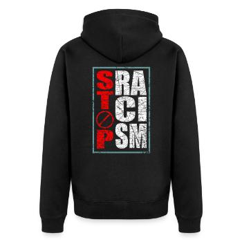 Anti-racisme - Veste à capuche bio Premium Unisexe - noir - Dos - Nico (187cm)