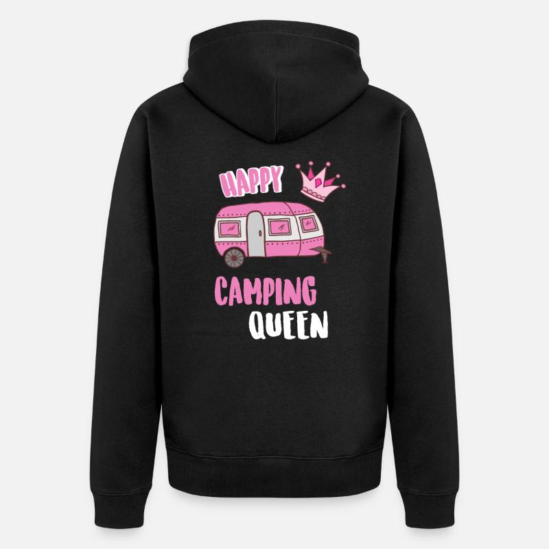 Happy Camping Queen - Veste à capuche bio Premium Unisexe - noir