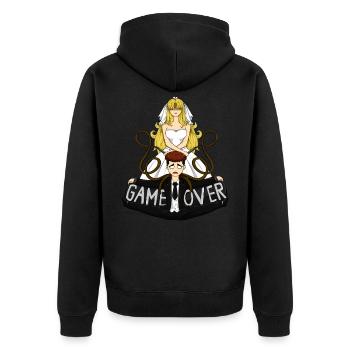 Game over drôle disant mariage mariée marié - Veste à capuche bio Premium Unisexe - noir - Dos - Nico (187cm)
