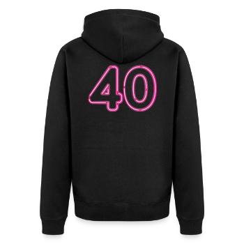 40th birthday - Unisex Premium Organic Zip Hoodie - black - Back - Nico (187cm)