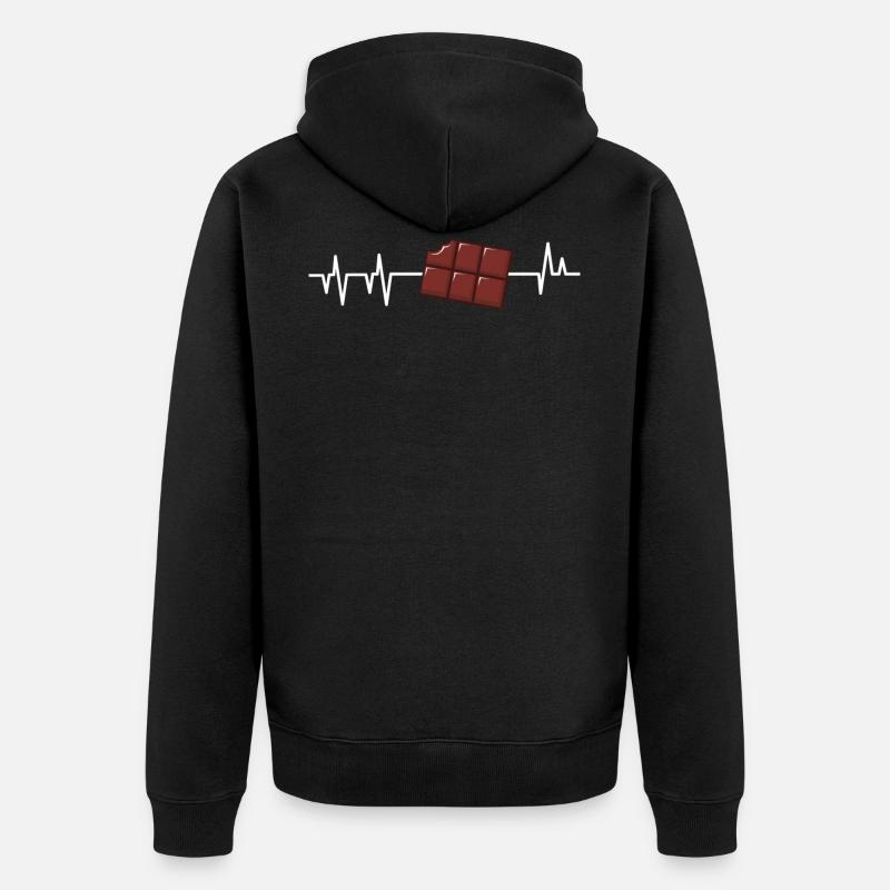 Schokolade - Unisex Premium Bio Zip Hoodie - Schwarz