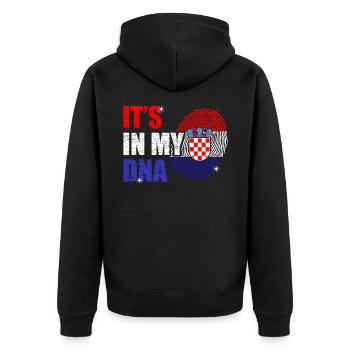 Kroatien - Unisex Premium Bio Zip Hoodie - Schwarz - Hinten - Nico (187cm)