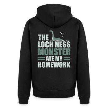 Loch Ness Monster - Unisex Premium Organic Zip Hoodie - black - Back - Nico (187cm)