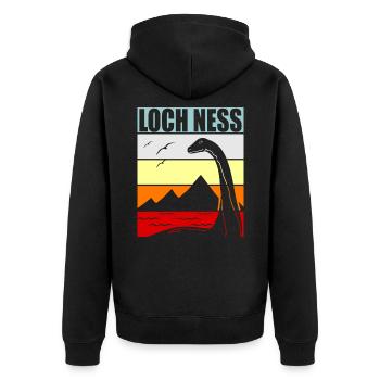 Loch Ness Monster - Unisex Premium Organic Zip Hoodie - black - Back - Nico (187cm)
