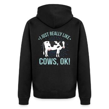 vache - Veste à capuche bio Premium Unisexe - noir - Dos - Nico (187cm)