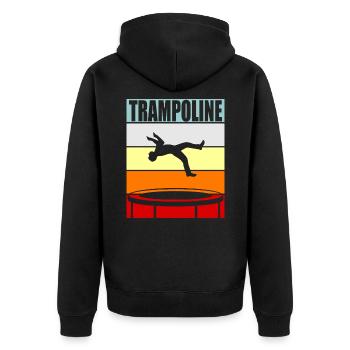 trampoline - Unisex Premium Organic Zip Hoodie - black - Back - Nico (187cm)