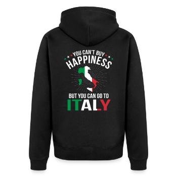Italien - Unisex Premium Bio Zip Hoodie - Schwarz - Hinten - Nico (187cm)