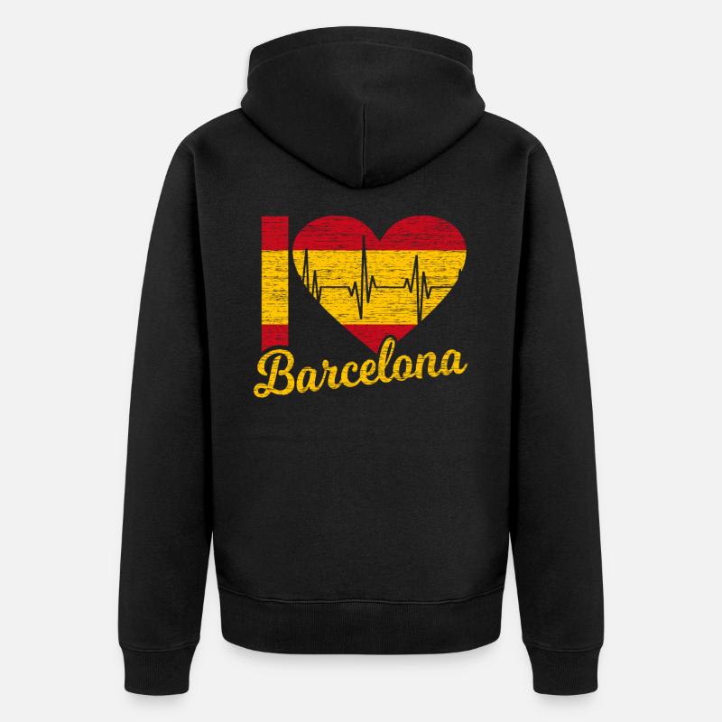 Barcelone - Veste à capuche bio Premium Unisexe - noir