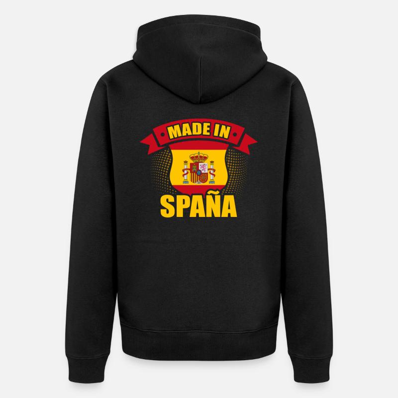 Spanien - Unisex Premium Bio Zip Hoodie - Schwarz