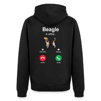 Beagle puppy dog gift idea - Unisex Premium Organic Zip Hoodie - black - Back - Nico (187cm)