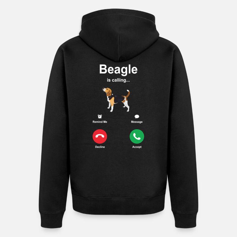 Beagle Hündchen Geschenkidee - Unisex Premium Bio Zip Hoodie - Schwarz